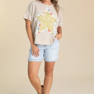 EASEL "The Star" Patch, Loose,  Lightweight Mineral Washed 100% Cotton Tee